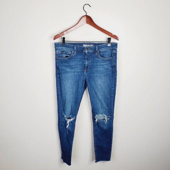 Anthropologie Joe's Jeans High Rise Skinny Distressed Ankle Stretch Jeans 32 - Picture 2 of 10